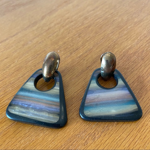 Vintage Triangle Multi Coloured Earrings